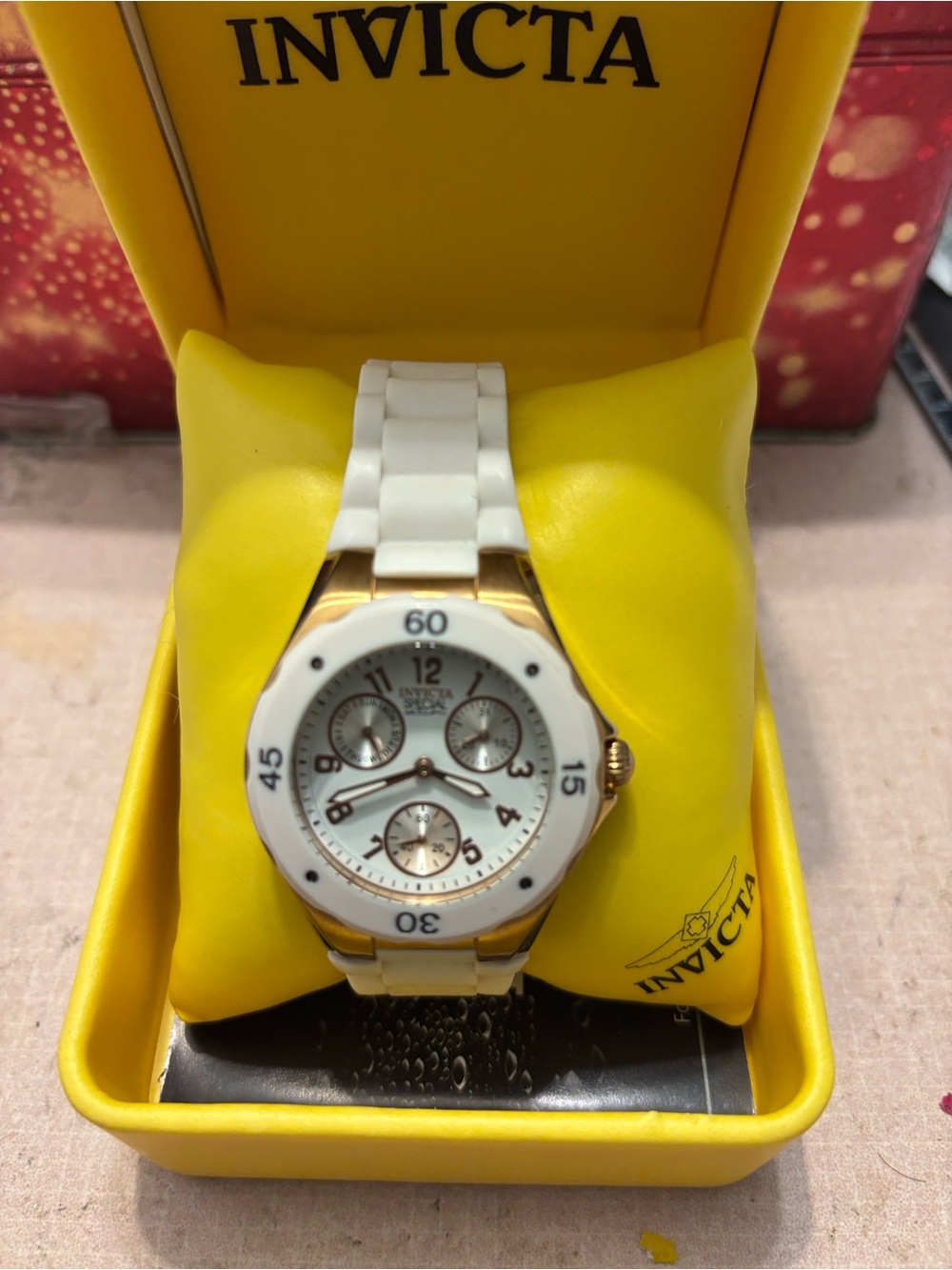 Invicta White and Rose Gold women’s Chronograph Watch